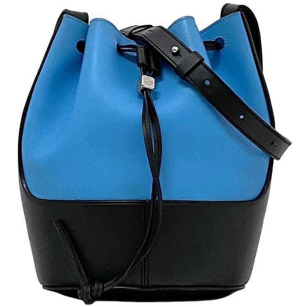 Loewe shoulder bag blue black balloon drawstring leather crossbody anagram